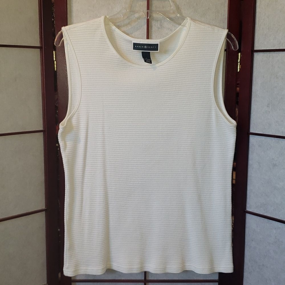 Karen Scott Large White Sleeveless Top